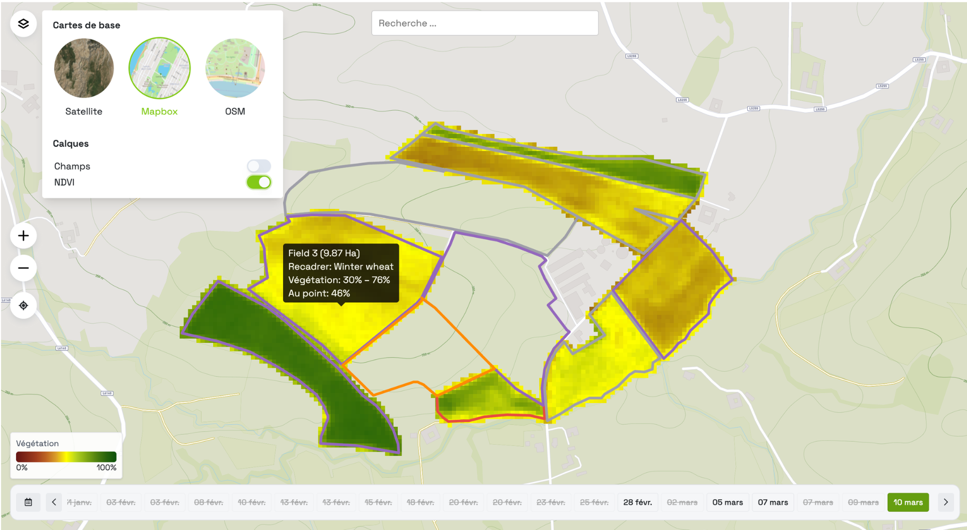 Carte NDVI interactive